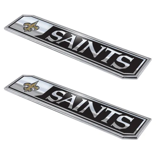 Fan Mats New Orleans Saints 2 Piece Heavy Duty Aluminum Embossed Truck Emblem Set