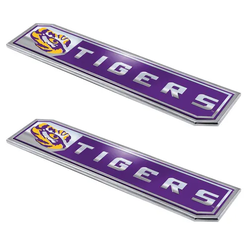 Fan Mats Lsu Tigers 2 Piece Heavy Duty Aluminum Embossed Truck Emblem Set