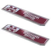 Fan Mats Mississippi State Bulldogs 2 Piece Heavy Duty Aluminum Embossed Truck Emblem Set