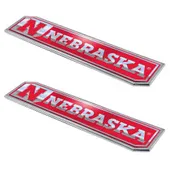 Fan Mats Nebraska Cornhuskers 2 Piece Heavy Duty Aluminum Embossed Truck Emblem Set