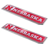 Fan Mats Nebraska Cornhuskers 2 Piece Heavy Duty Aluminum Embossed Truck Emblem Set