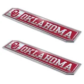 Fan Mats Oklahoma Sooners 2 Piece Heavy Duty Aluminum Embossed Truck Emblem Set