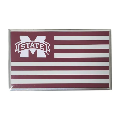 Fan Mats Mississippi State Bulldogs State Flag Aluminum Embossed Emblem