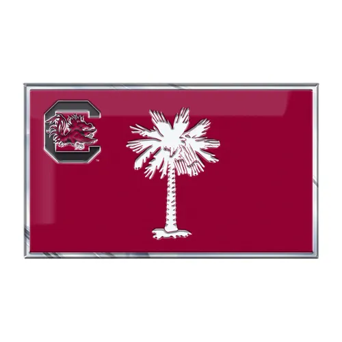 Fan Mats South Carolina Gamecocks State Flag Aluminum Embossed Emblem