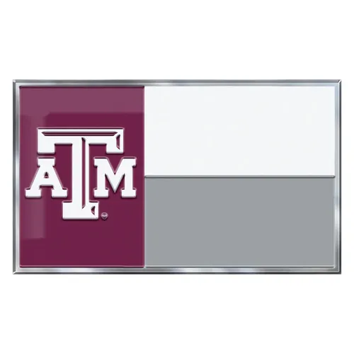Fan Mats Texas A&M Aggies State Flag Aluminum Embossed Emblem
