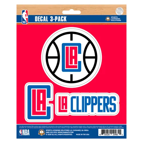 Fan Mats Los Angeles Clippers 3 Piece Decal Sticker Set