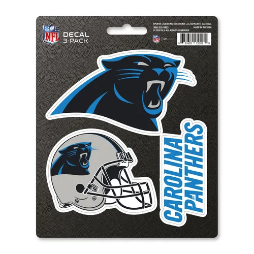 Fan Mats Carolina Panthers 3 Piece Decal Sticker Set