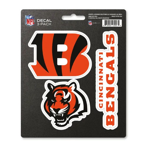 Fan Mats Cincinnati Bengals 3 Piece Decal Sticker Set