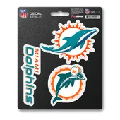 Fan Mats Miami Dolphins 3 Piece Decal Sticker Set