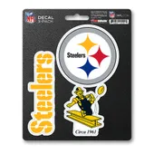 Fan Mats Pittsburgh Steelers 3 Piece Decal Sticker Set