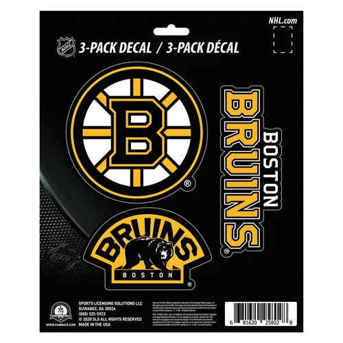 Fan Mats Boston Bruins 3 Piece Decal Sticker Set