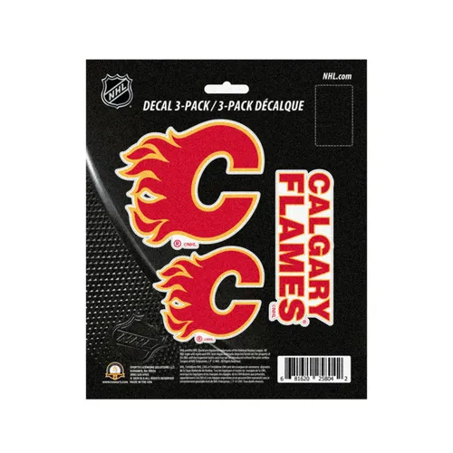 Fan Mats Calgary Flames 3 Piece Decal Sticker Set