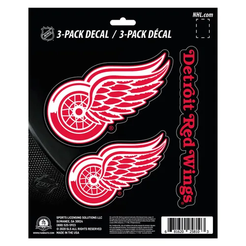 Fan Mats Detroit Red Wings 3 Piece Decal Sticker Set