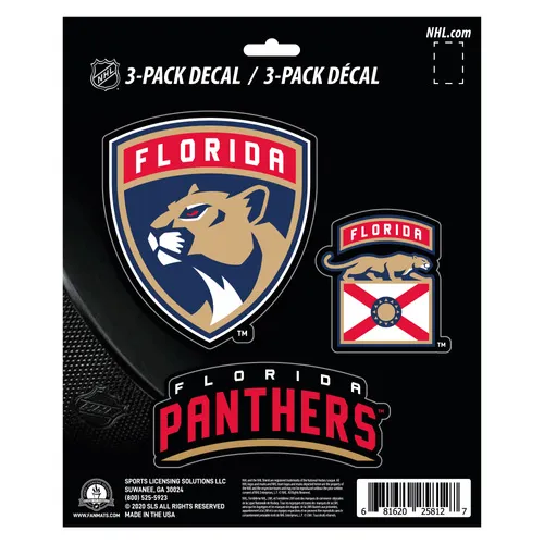 Fan Mats Florida Panthers 3 Piece Decal Sticker Set