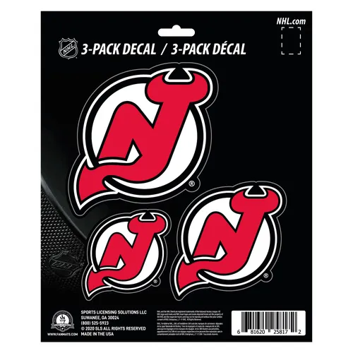 Fan Mats New Jersey Devils 3 Piece Decal Sticker Set