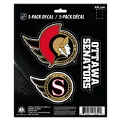 Fan Mats Ottawa Senators 3 Piece Decal Sticker Set