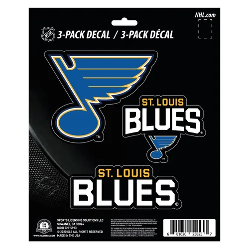 Fan Mats St. Louis Blues 3 Piece Decal Sticker Set