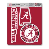 Fan Mats Alabama Crimson Tide 3 Piece Decal Sticker Set