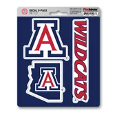 Fan Mats Arizona Wildcats 3 Piece Decal Sticker Set