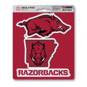 Fan Mats Arkansas Razorbacks 3 Piece Decal Sticker Set