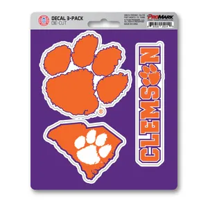 Fan Mats Clemson Tigers 3 Piece Decal Sticker Set