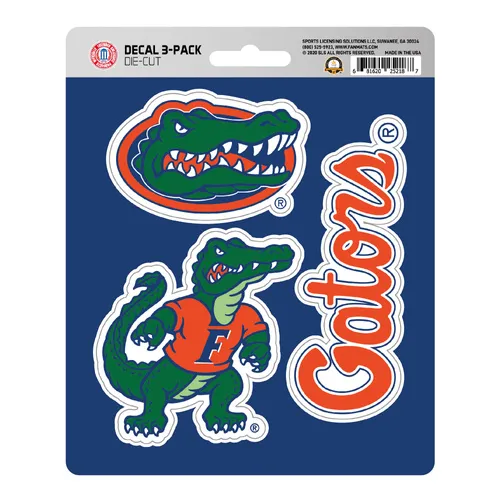 Fan Mats Florida Gators 3 Piece Decal Sticker Set