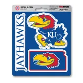 Fan Mats Kansas Jayhawks 3 Piece Decal Sticker Set