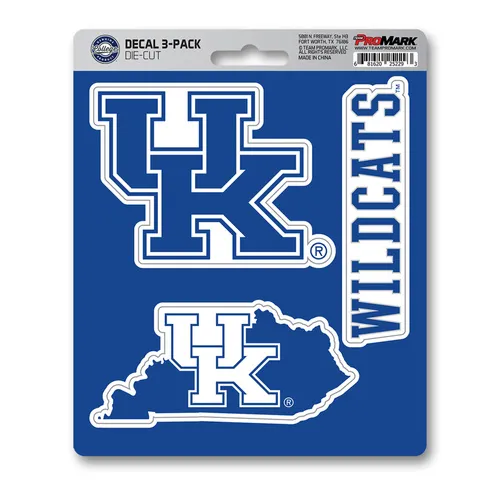 Fan Mats Kentucky Wildcats 3 Piece Decal Sticker Set