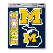 Fan Mats Michigan Wolverines 3 Piece Decal Sticker Set