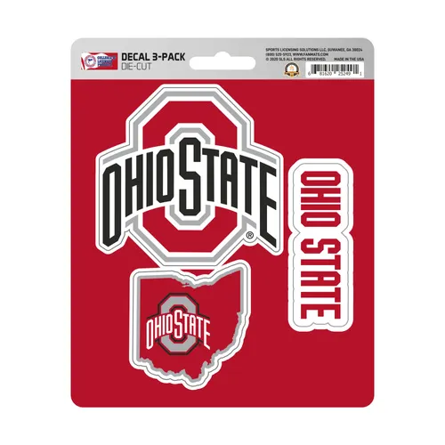 Fan Mats Ohio State Buckeyes 3 Piece Decal Sticker Set