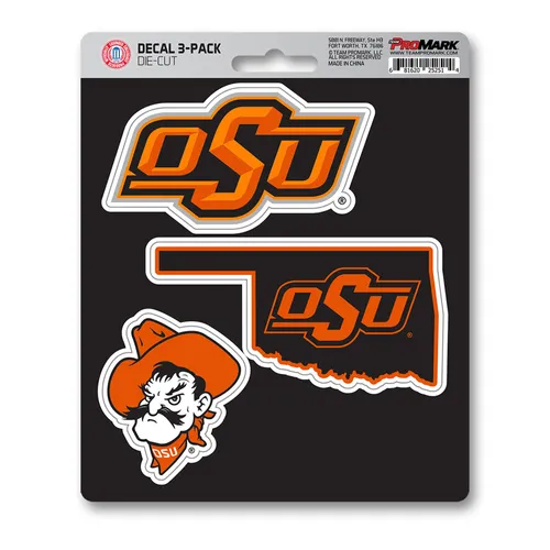 Fan Mats Oklahoma State Cowboys 3 Piece Decal Sticker Set