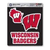 Fan Mats Wisconsin Badgers 3 Piece Decal Sticker Set