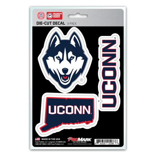 Fan Mats Uconn Huskies 3 Piece Decal Sticker Set