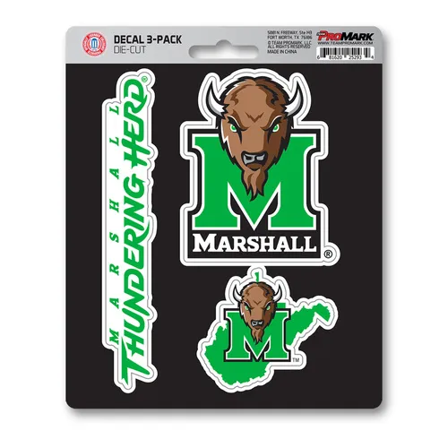 Fan Mats Marshall Thundering Herd 3 Piece Decal Sticker Set