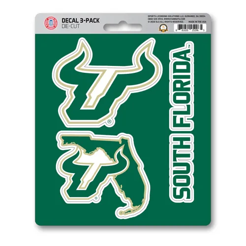 Fan Mats South Florida Bulls 3 Piece Decal Sticker Set