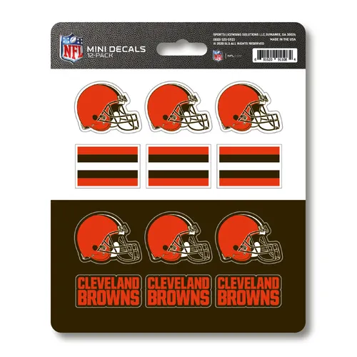 Fan Mats Cleveland Browns 12 Count Mini Decal Sticker Pack