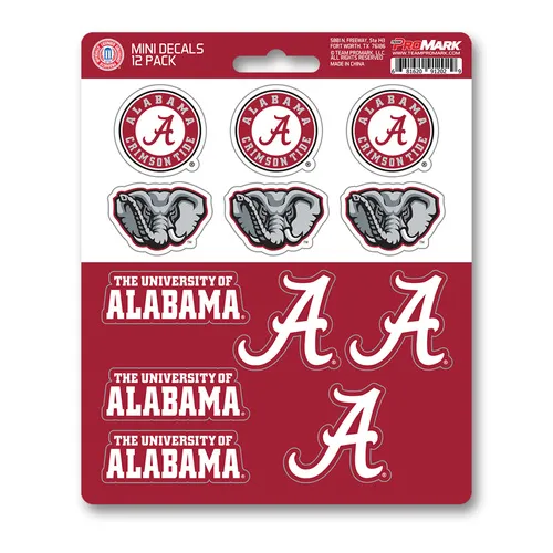 Fan Mats Alabama Crimson Tide 12 Count Mini Decal Sticker Pack