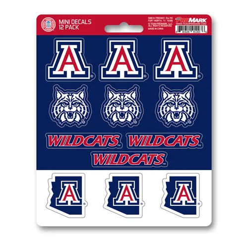 Fan Mats Arizona Wildcats 12 Count Mini Decal Sticker Pack