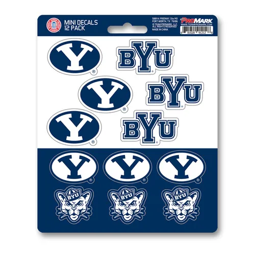 Fan Mats Byu Cougars 12 Count Mini Decal Sticker Pack