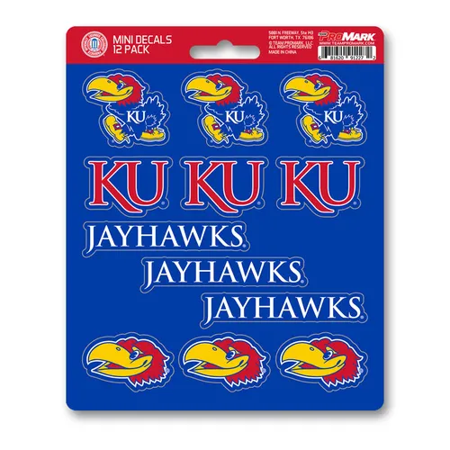 Fan Mats Kansas Jayhawks 12 Count Mini Decal Sticker Pack