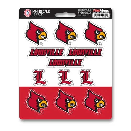 Fan Mats Louisville Cardinals 12 Count Mini Decal Sticker Pack