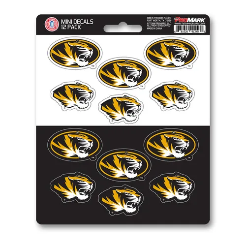 Fan Mats Missouri Tigers 12 Count Mini Decal Sticker Pack