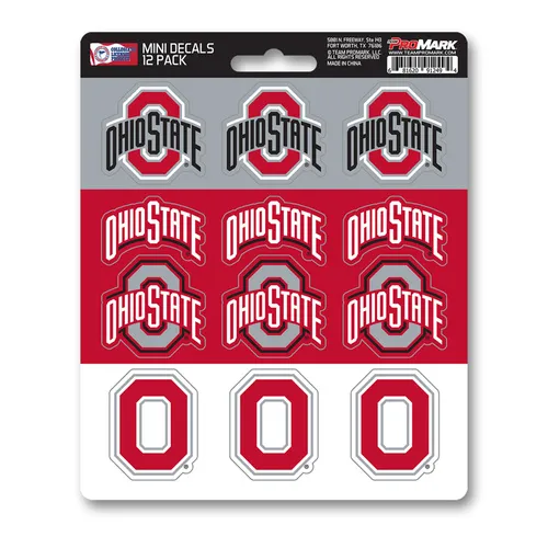 Fan Mats Ohio State Buckeyes 12 Count Mini Decal Sticker Pack