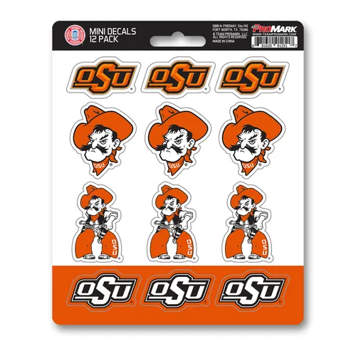 Fan Mats Oklahoma State Cowboys 12 Count Mini Decal Sticker Pack