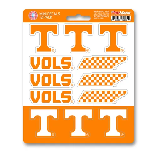 Fan Mats Tennessee Volunteers 12 Count Mini Decal Sticker Pack