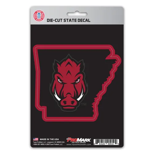 Fan Mats Arkansas Razorbacks Team State Shape Decal Sticker