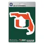 Fan Mats Miami Hurricanes Team State Shape Decal Sticker