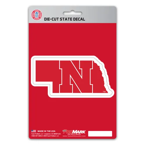 Fan Mats Nebraska Cornhuskers Team State Shape Decal Sticker