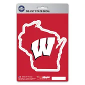 Fan Mats Wisconsin Badgers Team State Shape Decal Sticker