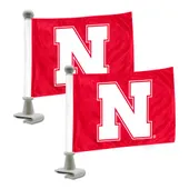 Fan Mats Nebraska Cornhuskers Ambassador Car Flags - 2 Pack